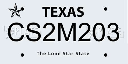 CS2M203 Texas License Plate