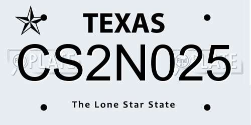 CS2N025 Texas License Plate
