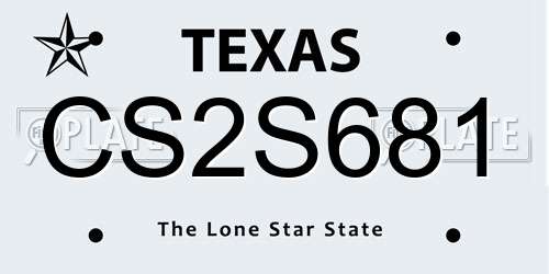CS2S681 Texas License Plate
