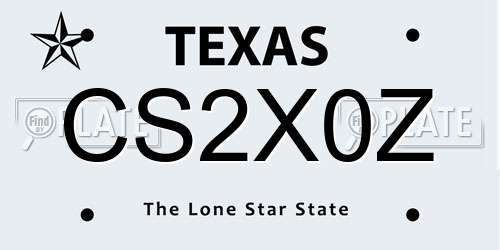 CS2X0Z Texas License Plate