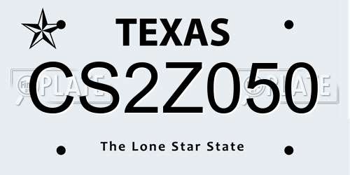 CS2Z050 Texas License Plate
