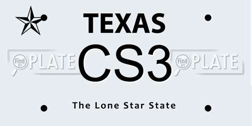 CS3 Texas License Plate