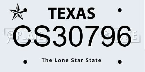 CS30796 Texas License Plate
