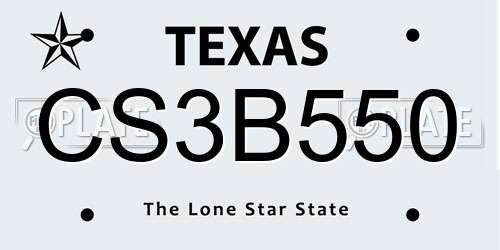 CS3B550 Texas License Plate