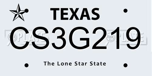 CS3G219 Texas License Plate
