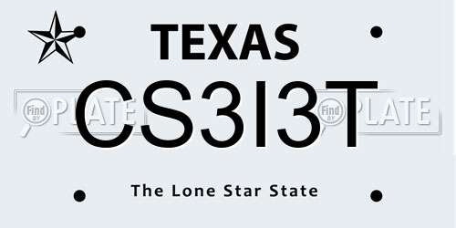 CS3I3T Texas License Plate