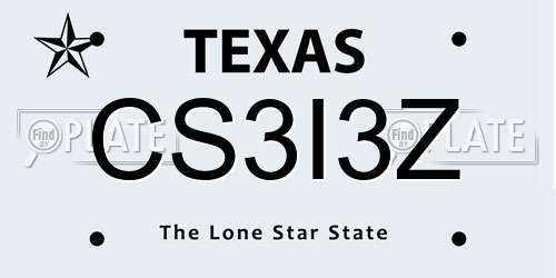 CS3I3Z Texas License Plate
