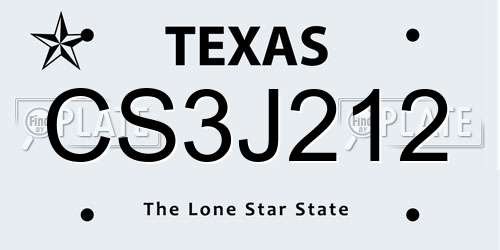 CS3J212 Texas License Plate
