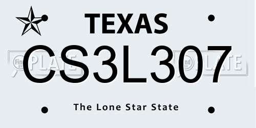 CS3L307 Texas License Plate