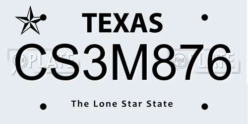 CS3M876 Texas License Plate