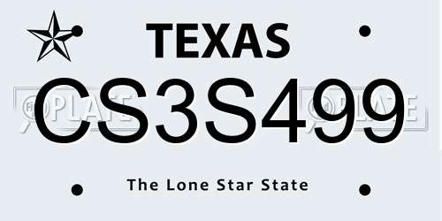 CS3S499 Texas License Plate