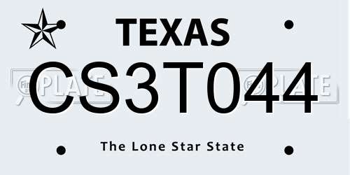 CS3T044 Texas License Plate