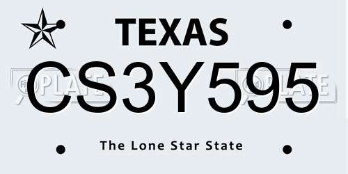 CS3Y595 Texas License Plate