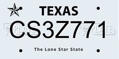 CS3Z771 Texas License Plate