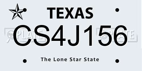 CS4J156 Texas License Plate