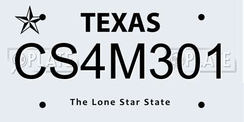 CS4M301 Texas License Plate
