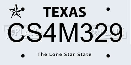 CS4M329 Texas License Plate