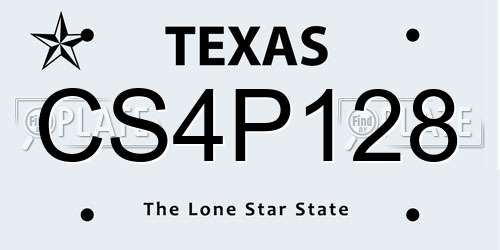 CS4P128 Texas License Plate