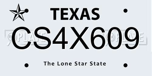 CS4X609 Texas License Plate