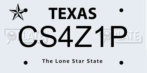 CS4Z1P Texas License Plate