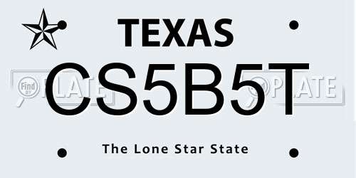 CS5B5T Texas License Plate