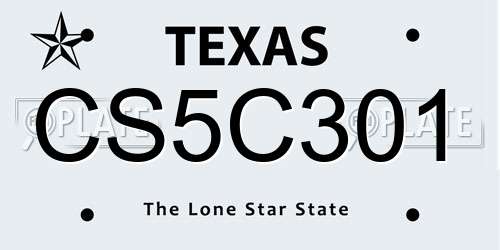 CS5C301 Texas License Plate