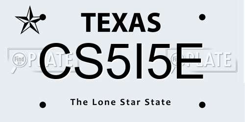 CS5I5E Texas License Plate