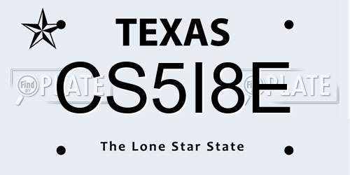 CS5I8E Texas License Plate