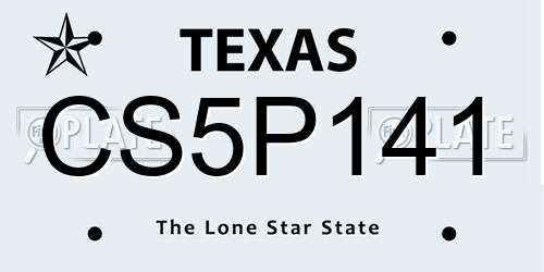 CS5P141 Texas License Plate