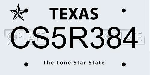 CS5R384 Texas License Plate