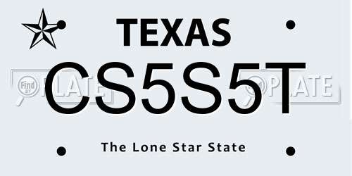 CS5S5T Texas License Plate