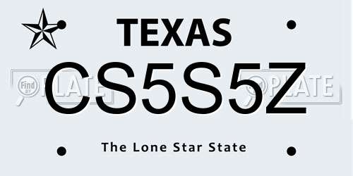 CS5S5Z Texas License Plate