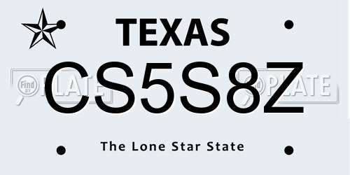 CS5S8Z Texas License Plate