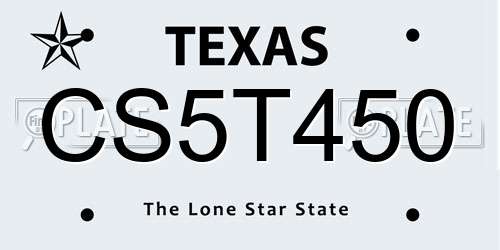 CS5T450 Texas License Plate