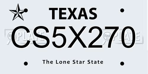 CS5X270 Texas License Plate