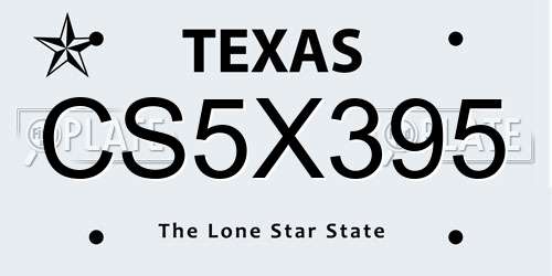 CS5X395 Texas License Plate