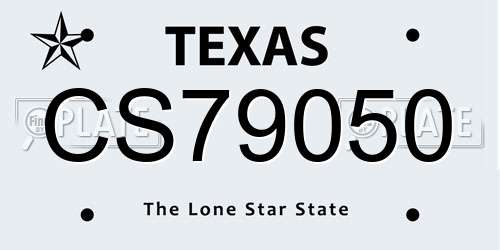 CS79050 Texas License Plate