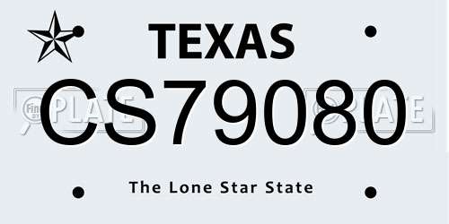 CS79080 Texas License Plate