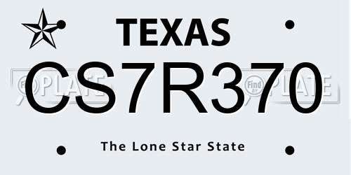 CS7R370 Texas License Plate