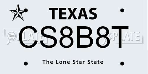 CS8B8T Texas License Plate