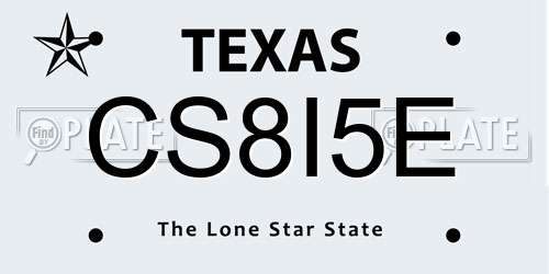 CS8I5E Texas License Plate