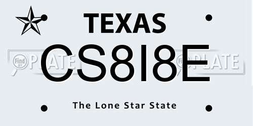 CS8I8E Texas License Plate