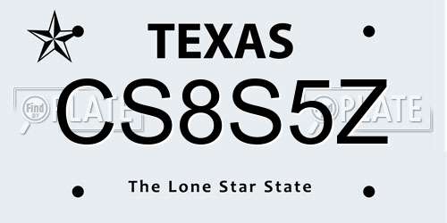 CS8S5Z Texas License Plate
