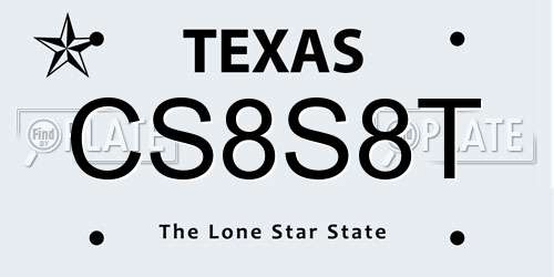 CS8S8T Texas License Plate