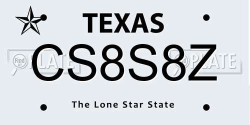 CS8S8Z Texas License Plate