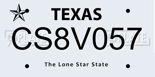 CS8V057 Texas License Plate