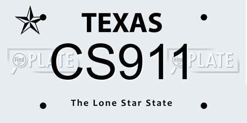 CS911 Texas License Plate
