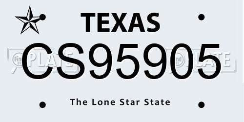 CS95905 Texas License Plate