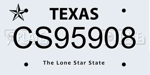 CS95908 Texas License Plate
