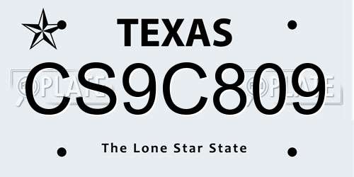 CS9C809 Texas License Plate